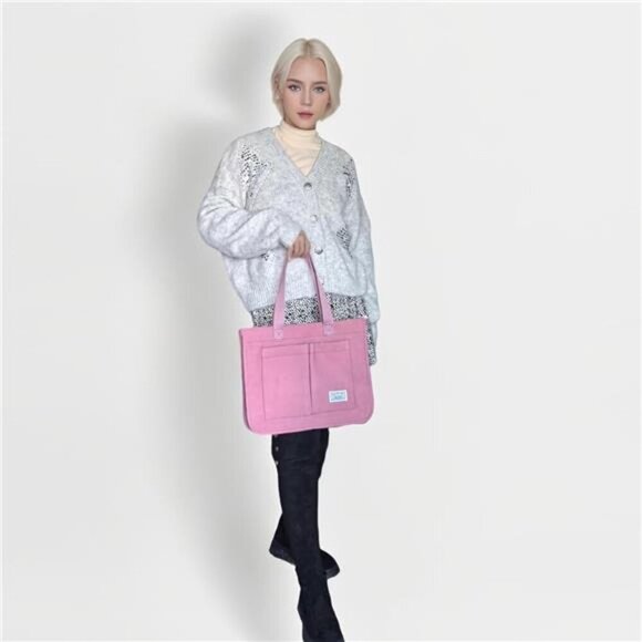 Tote Bag with Pockets, Pink - Picture 3 of 4